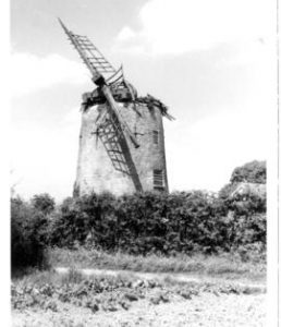 Front view of derelict tower