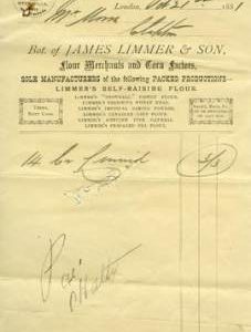 Bill for purchase from James Limmer and Son, Islington