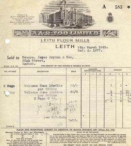 Bill for goods supplied by A and R Tod, Leith