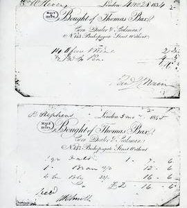 Bills issued by Thomas Bax