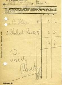 Bill for goods supplied