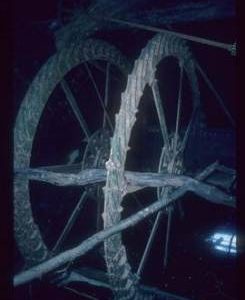 Skeleton of waterwheel, Brewhurst Mill, Loxwood