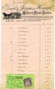Bill from James Hocart, Vale Mills, Guernsey