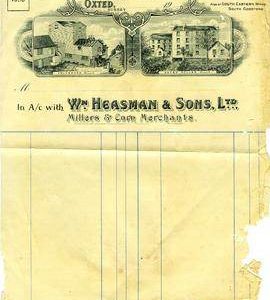 Billhead from William Heasman & Sons Ltd, Oxted Mills, Oxted, Surrey
