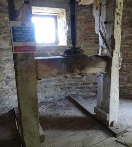 Bridge tree, support posts and quant extension (non-engine stones), Stembridge Mill, High Ham