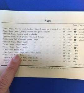 1937 price list, Otterburn Mill