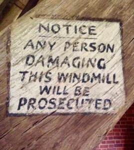 Notice, Brill Windmill, Brill