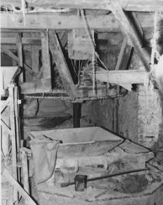 Monkokehampton Mill, Monkokehampton , internal, crown wheel and stones floor