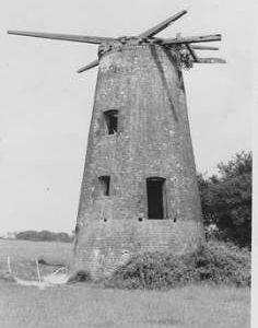 Nutbourne Tower Mill, Nutbourne , four stocks on top, cap gone, remains of fantail