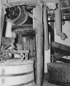 Terwick Mill , Terwick, internal, stones floor, cast iron horses