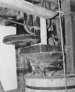 Terwick Mill , Terwick, internal, stones floor, cast iron horses