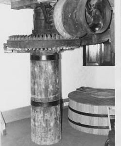Terwick Mill , Terwick, internal, stones floor, crown wheel