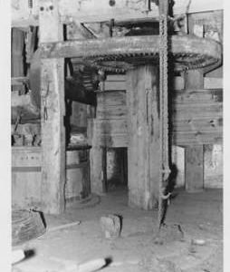 North Mill, South Petherton, internal, crown wheel and stones