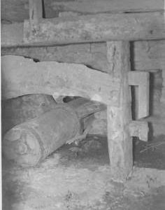 West Lydford Mill, West Lydford, internal, wheel axle and hurst frame
