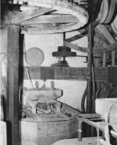 Coltsford Mill, Oxted, internal, crown wheel and stones