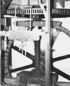 Ockham Mill, Ockham, internal, pit wheel and wallower, spur wheel