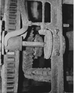 Beaulieu Tide Mill, Beaulieu, internal, pit wheel, wallower, spur wheel and tentering arm