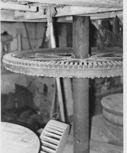 Efford Mill, Efford, internal, crown wheel, stones floor