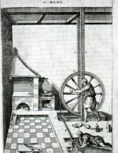 "Zonca 1607, man turning small grindstone"