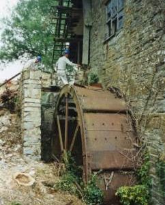 Rowlands Mill overshot waterwheel by Pearce, Taunton c 1851
