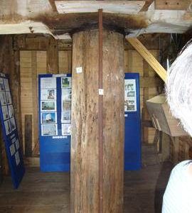 View of spout floor showing main post and crowntree, post mill, Ashdon