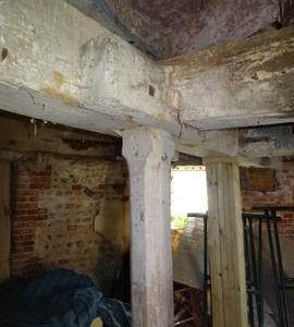 Support posts for upright shaft H-frame, Friary Mill, Blakeney