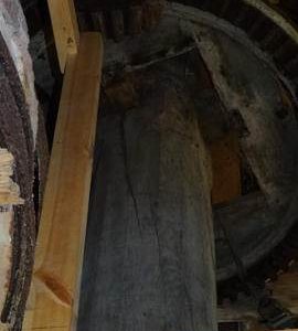 Upright shaft and crown wheel, Friary Mill, Blakeney