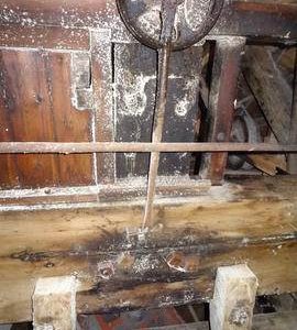 Cap frame and truck wheels, Maud Foster Mill, Boston