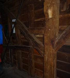 Spout floor side framing, post mill, Bourn
