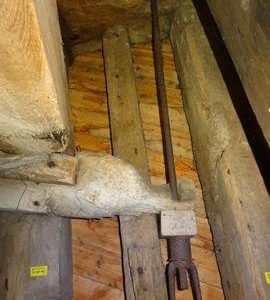 Brayer and tentering rod from stone floor, Brill windmill, Brill