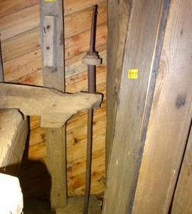 Brayer and tentering rod from stone floor, Brill Windmill, Brill