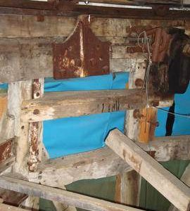 Detail of curb and dust floor framing, French's Mill, Chesterton, Cambridge