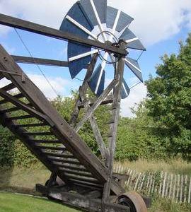 Fantail and tram wheels, Post mill, Garboldisham