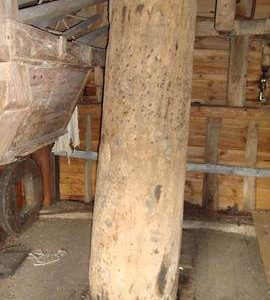 View of spout floor showing main post and bolter, Post mill, Great Gransden