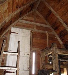 Framing of dormer at rear of cap, Great Mill, Haddenham