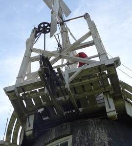 Looking up at fantail, fanstage, striking and winding gear