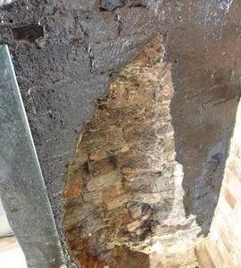 Section of tower wall on ground floor, showing former mounting of engine, Heckington Windmill, Hecki
