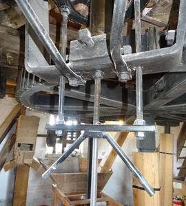 Grain cleaner drive adjustment gear, tower mill, Heckington, Lincolnshire
