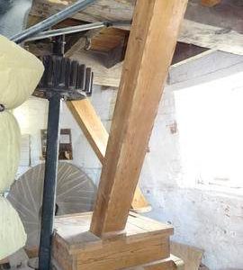 Stone nut, quant and spout, Heckington Windmill, Heckington