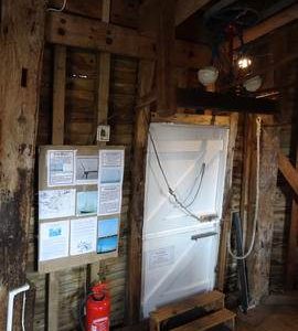 Section of stone floor framing, smock mill, Herne