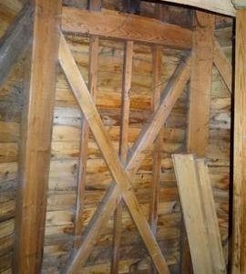 Section of first floor framing, smock mill, Herringfleet