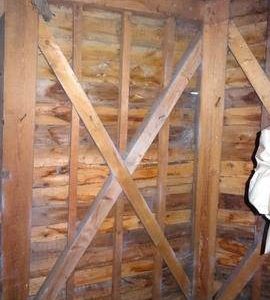 Section of first floor framing, smock mill, Herringfleet