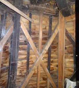 Section of top floor framing, smock mill, Herringfleet