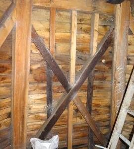 Section of first floor framing, smock mill, Herringfleet