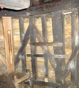 Section of top floor framing, smock mill, Herringfleet