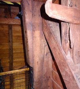 Gunstock head original corner post, Windmill Hill Mill, Herstmonceux