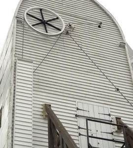 External view showing striking gear, Windmill Hill Mill, Herstmonceux