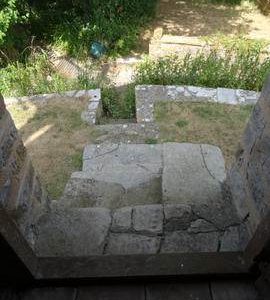 Stembridge Mill, High Ham, looking down through first floor doorway