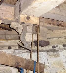 Cap frame, brake lever and brake lever hook, Stembridge Mill, High Ham