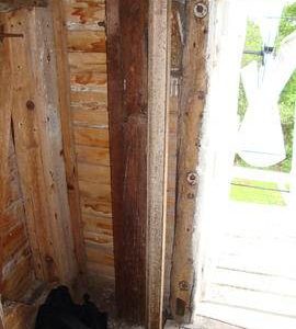 Spout floor tail framing and door, post mill, Holton St Peter